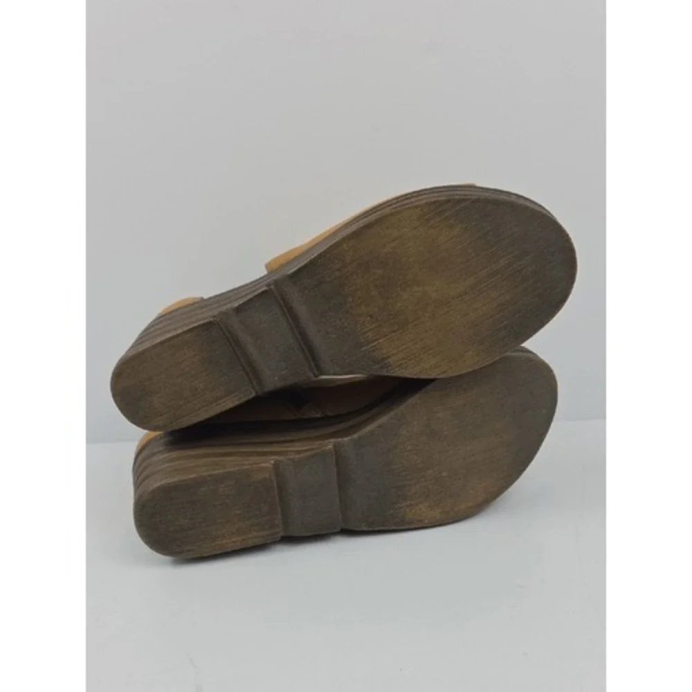 Miz Mooz Atlas Peep Toe Tan‎ Leather Wedges Women's Bootie Size EU 41 - US 9.5